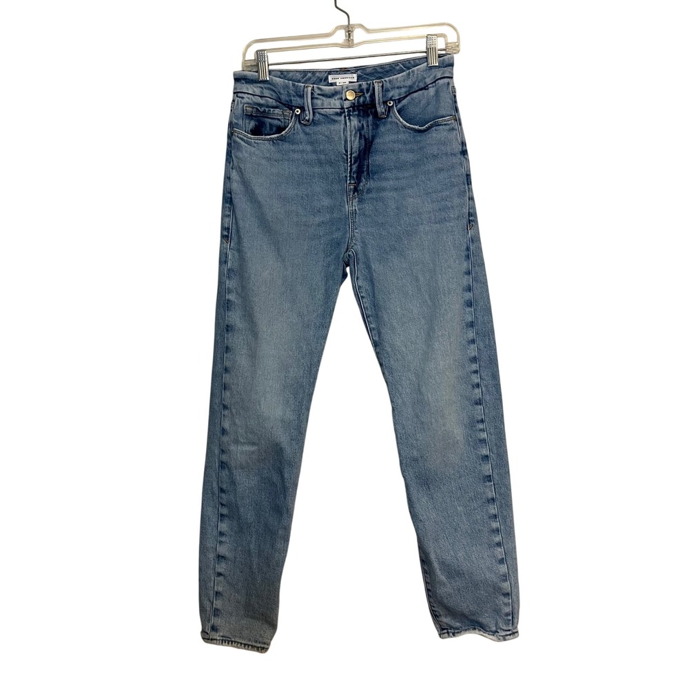 Good American Jeans The Weekender Slim Leg Stretch Denim Light Wash 2 / 26